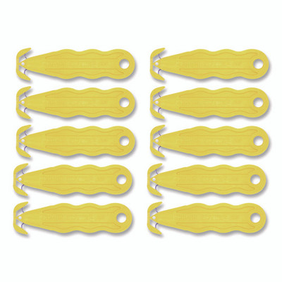 Kurve Blade Plus Safety Cutter, 5.75" Plastic Handle, Yellow, 10/box Kurve Blade Plus Safety Cutter, 5.75" Plastic Handle, Yellow, 10/box
