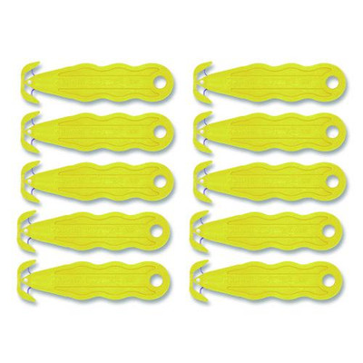 Kurve Blade Plus Safety Cutter, 5.75" Plastic Handle, Yellow, 10/box