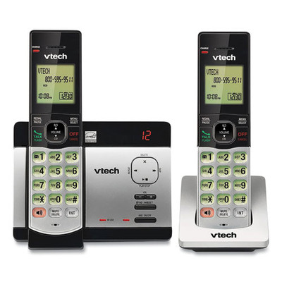 Cs5129-2 Two-handset Cordless Telephone System, Dect 6.0, Silver/black Cs5129-2 Two-handset Cordless Telephone System, Dect 6.0, Silver/black
