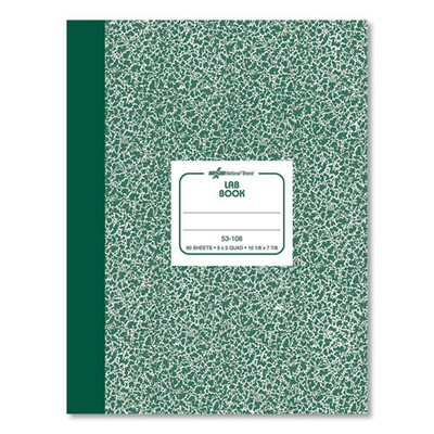 Composition Lab Notebook, Quadrille Rule, Green Cover, (60) 10.13 X 7.88 Sheets