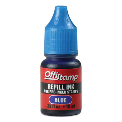 Refill Ink For Pre-inked Stamps, 0.33 Oz, Blue Refill Ink For Pre-inked Stamps, 0.33 Oz, Blue