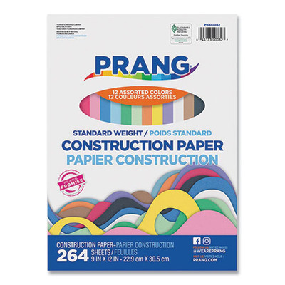 Construction Paper, 9 X 12, Assorted Colors, 264/pack Construction Paper, 9 X 12, Assorted Colors, 264/pack