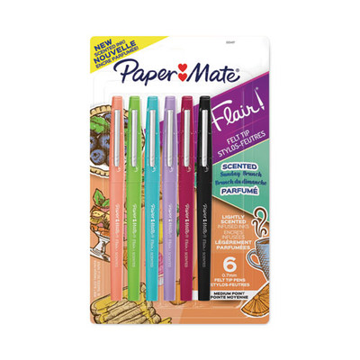 Flair Scented Felt Tip Porous Point Pen, Stick, Medium 0.7 Mm, Sunday Brunch Scents, Assorted Ink And Barrel Colors, 6/pack Flair Scented Felt Tip Porous Point Pen, Stick, Medium 0.7 Mm, Sunday Brunch Scents, Assorted Ink And Barrel Colors, 6/pack
