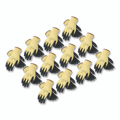 Kev Seamless Knit Kevlar Gloves, Large, Yellow/black, 12 Pairs Kev Seamless Knit Kevlar Gloves, Large, Yellow/black, 12 Pairs