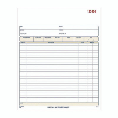 Multipart Sales Order Pad, Three-part Carbonless, 8.34 X 10.19, 50 Forms Total Multipart Sales Order Pad, Three-part Carbonless, 8.34 X 10.19, 50 Forms Total