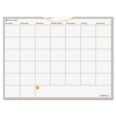 Wallmates Self-adhesive Dry Erase Monthly Planning Surfaces, 24 X 18, White/gray/orange Sheets, Undated Wallmates Self-adhesive Dry Erase Monthly Planning Surfaces, 24 X 18, White/gray/orange Sheets, Undated