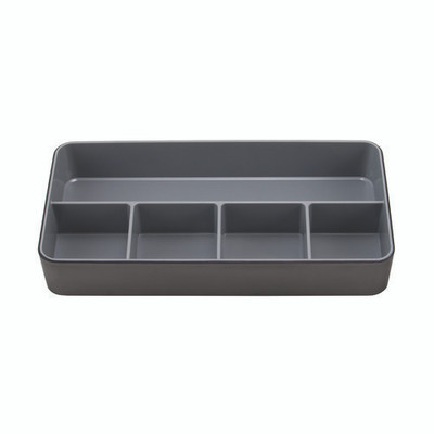Fusion Five-compartment Plastic Accessory Holder, Plastic, 12.25 X 6 X 2, Black/gray Fusion Five-compartment Plastic Accessory Holder, Plastic, 12.25 X 6 X 2, Black/gray