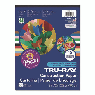 Tru-ray Construction Paper, 9 X 12, Assorted Colors, 50 Sheets/pad Tru-ray Construction Paper, 9 X 12, Assorted Colors, 50 Sheets/pad