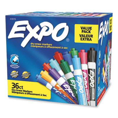 Low Odor Dry Erase Vibrant Color Markers, Broad Chisel Tip, Assorted Colors, 36/pack - VISSAN2135174A Low Odor Dry Erase Vibrant Color Markers, Broad Chisel Tip, Assorted Colors, 36/pack - VISSAN2135174A