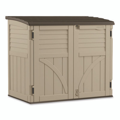 Horizontal Storage Shed, 4 Ft 5" X 2 Ft 8.5" X 3 Ft 9.5", Sand/slate Horizontal Storage Shed, 4 Ft 5" X 2 Ft 8.5" X 3 Ft 9.5", Sand/slate