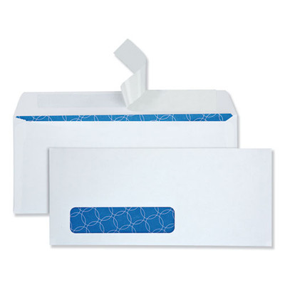 Security Envelope, Address Window, #10, Commercial Flap, Redi-strip Adhesive Closure, 4.13 X 9.5, White, 500/box Security Envelope, Address Window, #10, Commercial Flap, Redi-strip Adhesive Closure, 4.13 X 9.5, White, 500/box