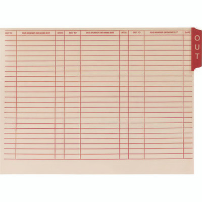 End Tab Out Cards, 12.25 X 9.5, Manila/red, 100/box