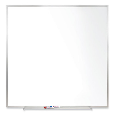 Magnetic Porcelain Whiteboard With Aluminum Frame, 48.5" X 48.5", White Surface, Satin Aluminum Frame Magnetic Porcelain Whiteboard With Aluminum Frame, 48.5" X 48.5", White Surface, Satin Aluminum Frame