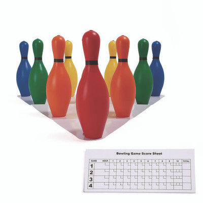 Plastic Bowling Pin Set, Assorted Colors, 10/set Plastic Bowling Pin Set, Assorted Colors, 10/set