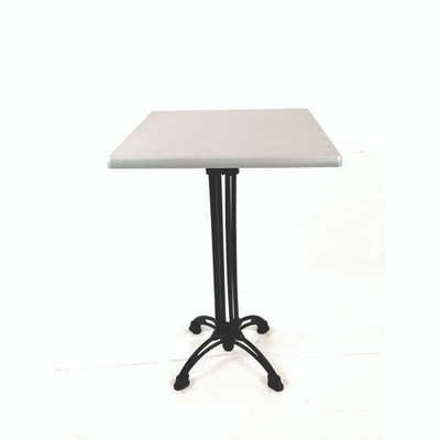 Topalit Tables, Square, 32 X 32 X 44, Brushed Silver Top, Black Iron Base/legs