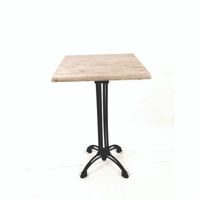 Topalit Tables, Square, 32 X 32 X 44, Washington Pine Top, Black Iron Base/legs