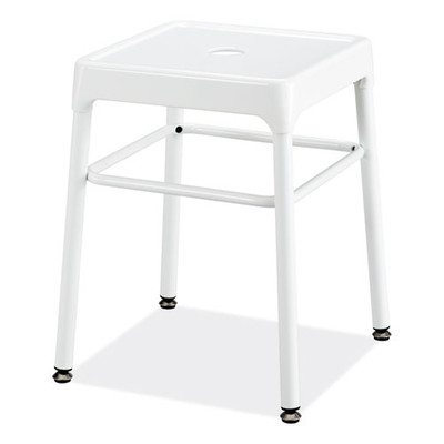 Steel Guestbistro Stool, Backless, Supports Up To 250 Lb, 18" Seat Height, White Seat, White Base Steel Guestbistro Stool, Backless, Supports Up To 250 Lb, 18" Seat Height, White Seat, White Base
