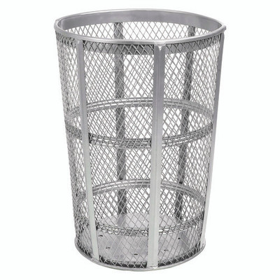 Steel Mesh Corrosion Resistant Trash Can, 48 Gal, Silver Steel Mesh Corrosion Resistant Trash Can, 48 Gal, Silver