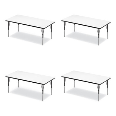 Markerboard Activity Tables, Rectangular, 60" X 30" X 19" To 29", White Top, Black Legs, 4/pallet Markerboard Activity Tables, Rectangular, 60" X 30" X 19" To 29", White Top, Black Legs, 4/pallet