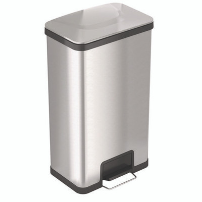 Step Pedal Trash Can With Airstep Technology, 18 Gal, Stainless Steel, Silver Step Pedal Trash Can With Airstep Technology, 18 Gal, Stainless Steel, Silver