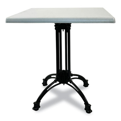 Topalit Tables, Square, 32 X 32 X 29, Silver Top, Black Aluminum Base/legs