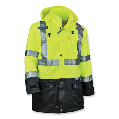 Glowear 8365bk Class 3 Hi-vis Rain Jacket Black Bottom, 5x-large, Lime Glowear 8365bk Class 3 Hi-vis Rain Jacket Black Bottom, 5x-large, Lime