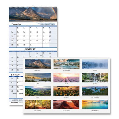 Earthscapes Recycled 3-month Vertical Wall Calendar, Scenic Photography, 8 X 17, White Sheets, 14-month (dec-jan): 2021-2023