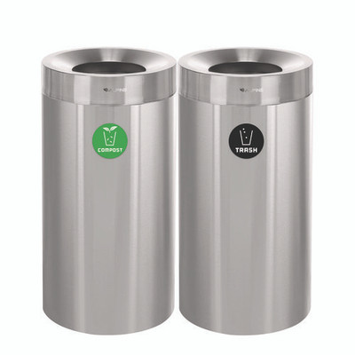 27 Gallon Stainless Steel Compost Bin And Trash Can, Brushed Stainless Steel 27 Gallon Stainless Steel Compost Bin And Trash Can, Brushed Stainless Steel