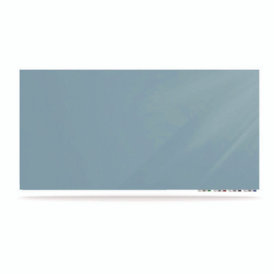 Aria Low-profile Frameless Magnetic Glassboard, 36" X 24", Denim Blue Surface Aria Low-profile Frameless Magnetic Glassboard, 36" X 24", Denim Blue Surface