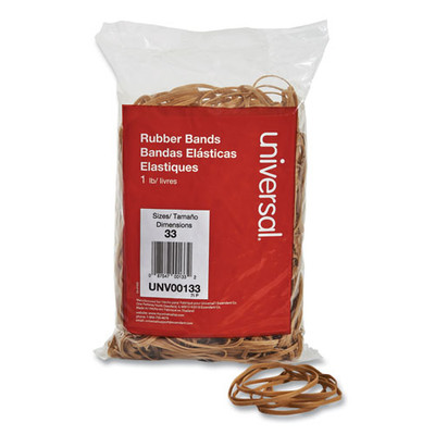 Rubber Bands, Size 33, 0.04" Gauge, Beige, 1 Lb Box, 640/pack Rubber Bands, Size 33, 0.04" Gauge, Beige, 1 Lb Box, 640/pack