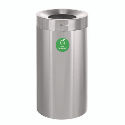 27 Gallon Stainless Steel Compost Can, Brushed Stainless Steel 27 Gallon Stainless Steel Compost Can, Brushed Stainless Steel