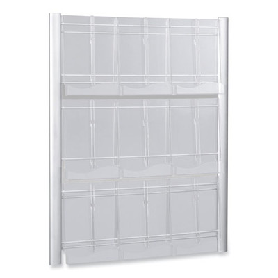 Luxe Magazine Rack, 9 Compartments, 31.75w X 5d X 41h, Clear/silver Luxe Magazine Rack, 9 Compartments, 31.75w X 5d X 41h, Clear/silver