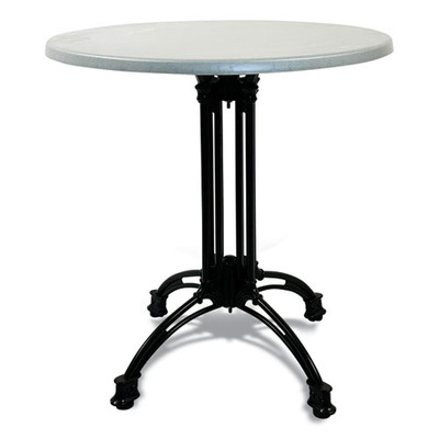 Topalit Tables, Round, 36" Dia X 29"h, Silver Top, Black Iron Base/legs Topalit Tables, Round, 36" Dia X 29"h, Silver Top, Black Iron Base/legs