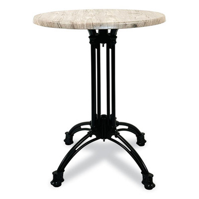 Topalit Tables, Round, 36" Dia X 29"h, Gray Top, Black Iron Base/legs Topalit Tables, Round, 36" Dia X 29"h, Gray Top, Black Iron Base/legs