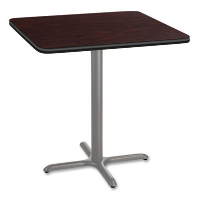 Cafe Table, 36w X 36d X 36h, Square Top/x-base, Mahogany Top, Gray Base Cafe Table, 36w X 36d X 36h, Square Top/x-base, Mahogany Top, Gray Base