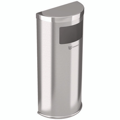 Side-entry Trash Can With Wall Mount, 9 Gal, Stainless Steel, Silver Side-entry Trash Can With Wall Mount, 9 Gal, Stainless Steel, Silver