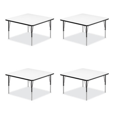 Markerboard Activity Tables, Square, 48" X 48" X 19" To 29", White Top, Black Legs, 4/pallet Markerboard Activity Tables, Square, 48" X 48" X 19" To 29", White Top, Black Legs, 4/pallet