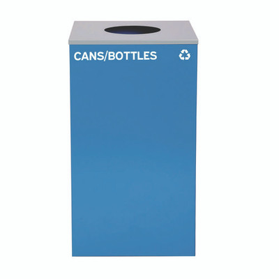 29 Gallon Trash/recycling Cans, Steel, Blue Cans/bottles Recycling Can With Circle Lid 29 Gallon Trash/recycling Cans, Steel, Blue Cans/bottles Recycling Can With Circle Lid