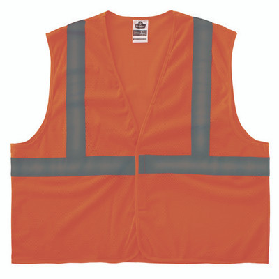 Glowear 8205hl-eco Class 2 Recycled Hi-vis Vest, Mesh, Polyester, Small/medium, Orange