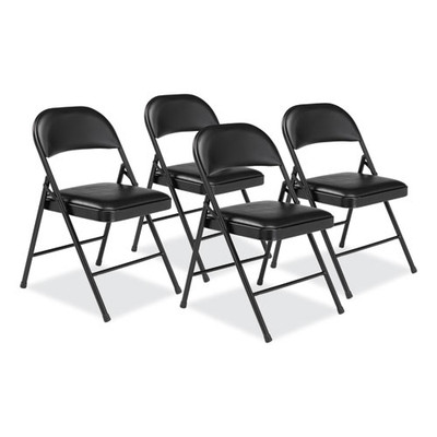 950 Series Vinyl Padded Steel Folding Chair, Supports Up To 250 Lb, 17.75" Seat Height, Black, 4/carton 950 Series Vinyl Padded Steel Folding Chair, Supports Up To 250 Lb, 17.75" Seat Height, Black, 4/carton
