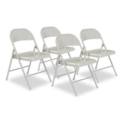 900 Series All-steel Folding Chair, Supports Up To 250 Lb, 17.75" Seat Height, Gray Seat, Gray Back, Gray Base, 4/cartpn 900 Series All-steel Folding Chair, Supports Up To 250 Lb, 17.75" Seat Height, Gray Seat, Gray Back, Gray Base, 4/cartpn