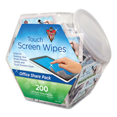 Touch Screen Wipes, 5 X 6, 200 Individual Foil Packets In An Easy Grab Jar Touch Screen Wipes, 5 X 6, 200 Individual Foil Packets In An Easy Grab Jar