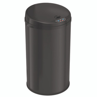 Sensor Trash Can, 8 Gal, Plastic/stainless Steel, Black Sensor Trash Can, 8 Gal, Plastic/stainless Steel, Black