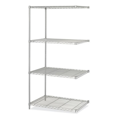 Industrial Add-on Unit, Four-shelf, 36w X 24d X 72h, Steel, Metallic Gray Industrial Add-on Unit, Four-shelf, 36w X 24d X 72h, Steel, Metallic Gray