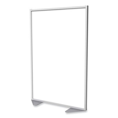 Floor Partition With Aluminum Frame, 48.06 X 2.04 X 71.86, White Floor Partition With Aluminum Frame, 48.06 X 2.04 X 71.86, White