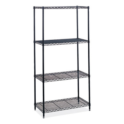 Industrial Wire Shelving, Four-shelf, 36w X 24d X 72h, Black Industrial Wire Shelving, Four-shelf, 36w X 24d X 72h, Black