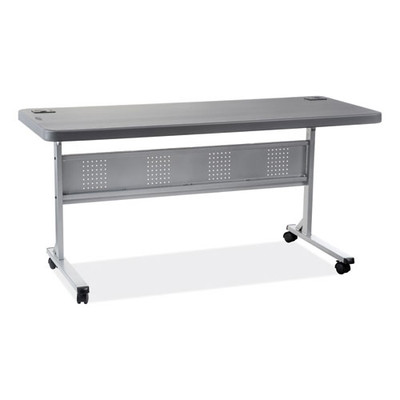 Flip-n-store Training Table, Rectangular, 24 X 60 X 29.5, Charcoal Gray Flip-n-store Training Table, Rectangular, 24 X 60 X 29.5, Charcoal Gray
