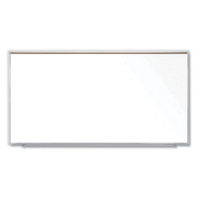 Magnetic Porcelain Whiteboard With Aluminum Frame And Maprail, 120.59" X 60.47", White Surface, Satin Aluminum Frame Magnetic Porcelain Whiteboard With Aluminum Frame And Maprail, 120.59" X 60.47", White Surface, Satin Aluminum Frame