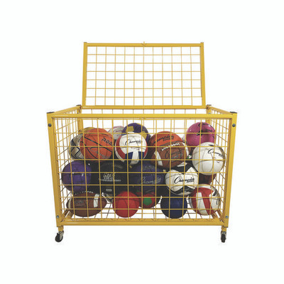 Full Size Lockable Ball Locker, Metal, 132 Lb Capacity, 24 X 42 X 29.75, Yellow Full Size Lockable Ball Locker, Metal, 132 Lb Capacity, 24 X 42 X 29.75, Yellow