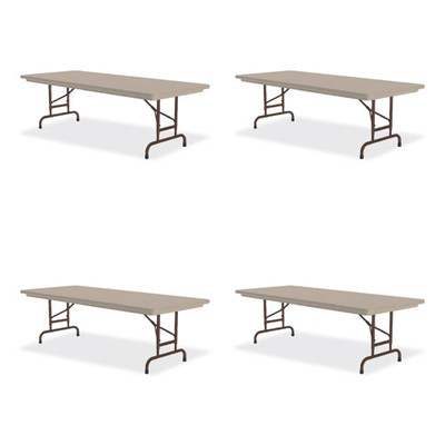 Adjustable Folding Tables, Rectangular, 60" X 30" X 22" To 32", Mocha Granite Top, Brown Legs, 4/pallet Adjustable Folding Tables, Rectangular, 60" X 30" X 22" To 32", Mocha Granite Top, Brown Legs, 4/pallet